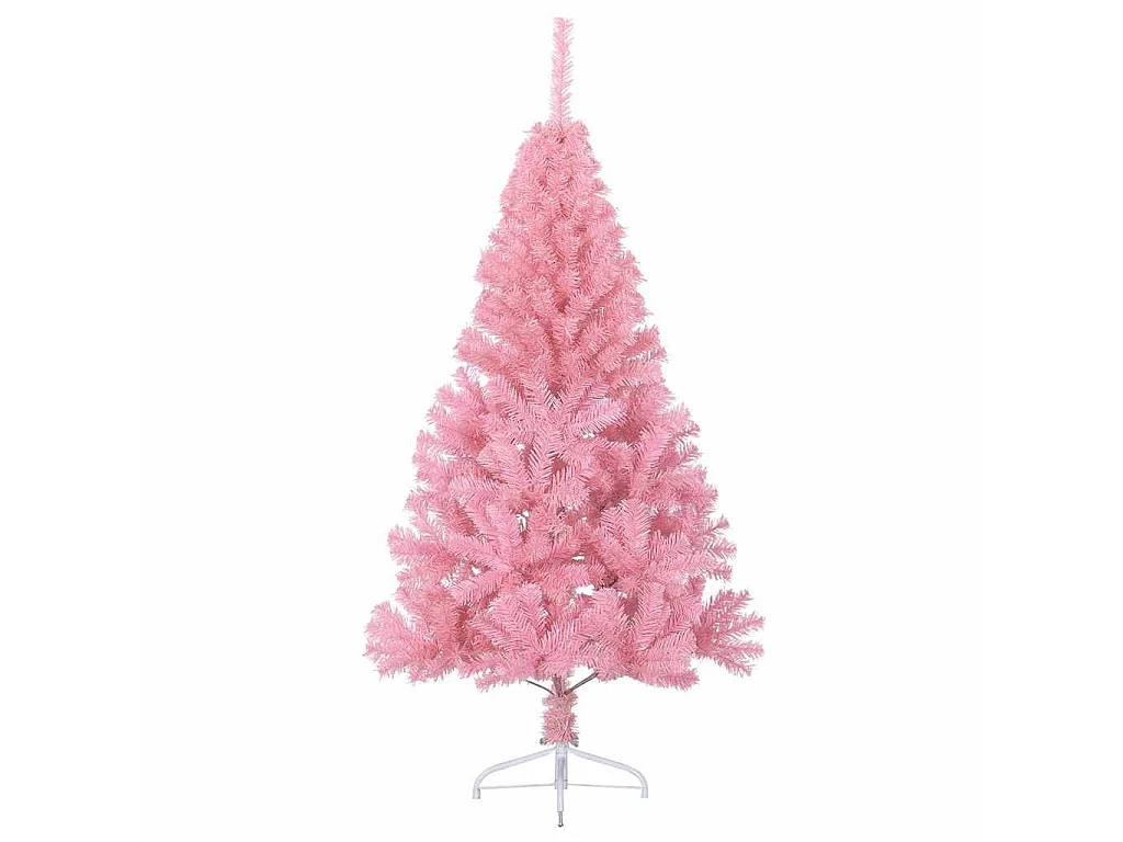 Kunstkerstboom met standaard half 150 cm PVC roze