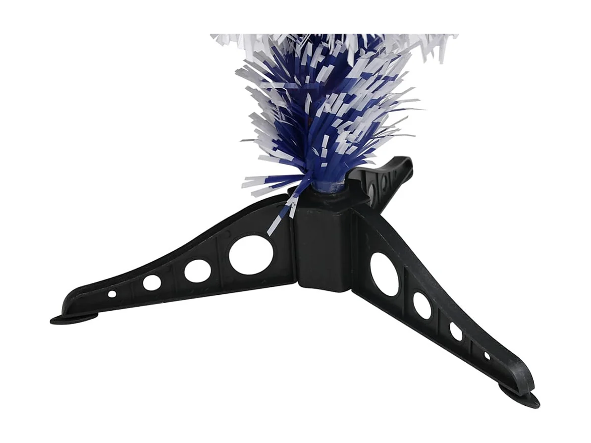 Kunstkerstboom met verlichting 64 cm glasvezel wit en blauw