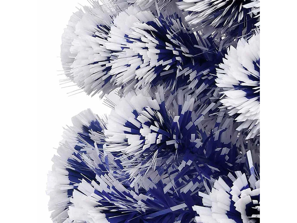 Kunstkerstboom met verlichting 64 cm glasvezel wit en blauw