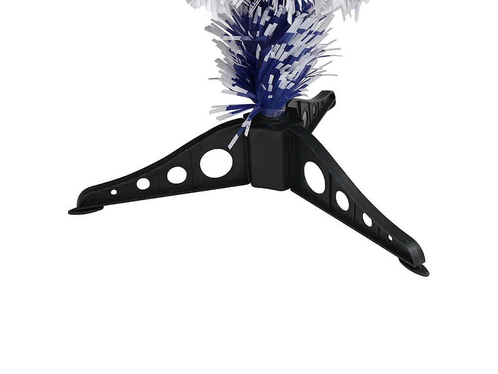 Kunstkerstboom met verlichting 64 cm glasvezel wit en blauw