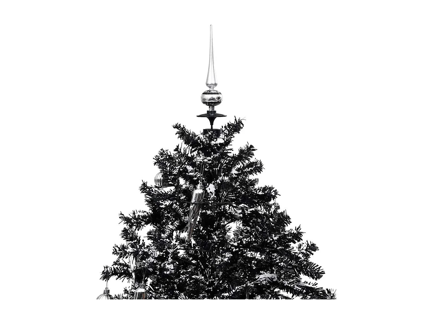 Schneiender Weihnachtsbaum mit Schirmfuß Schwarz 140 cm PVC