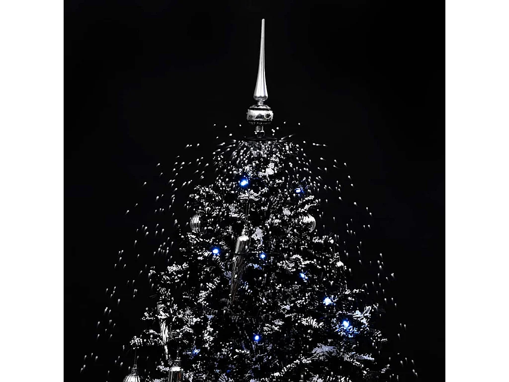 Kerstboom sneeuwend met paraplubasis 140 cm PVC zwart