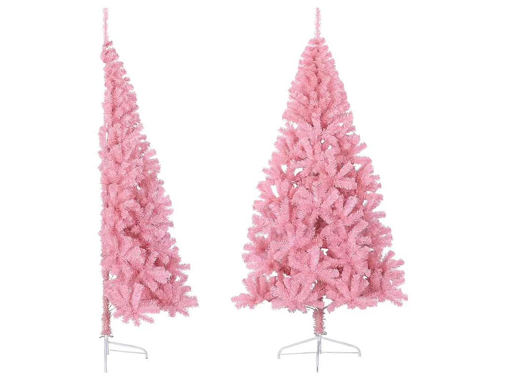 Kunstkerstboom met standaard half 240 cm PVC roze