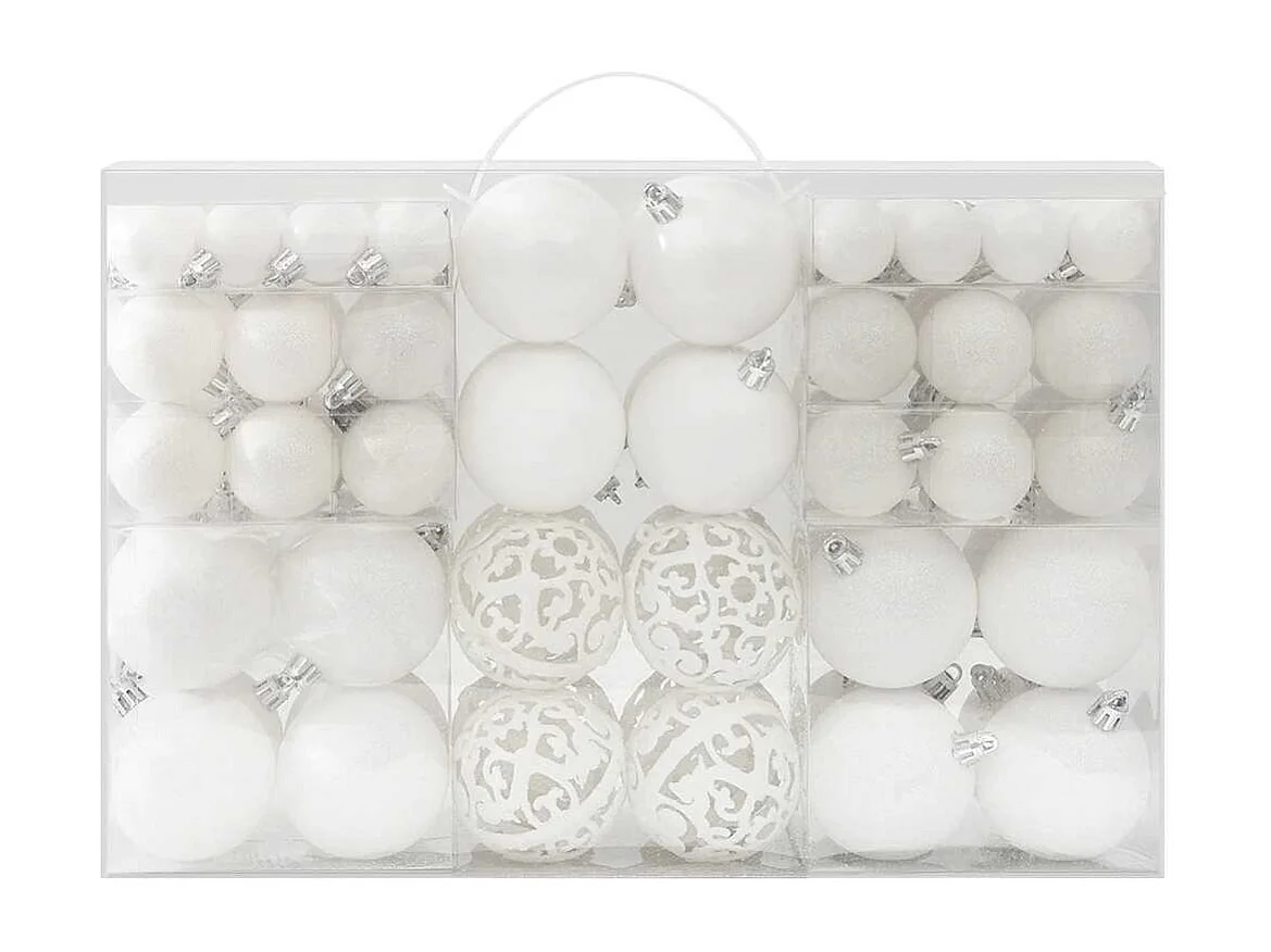 Ensemble de boules de Noël 100 pcs Blanc