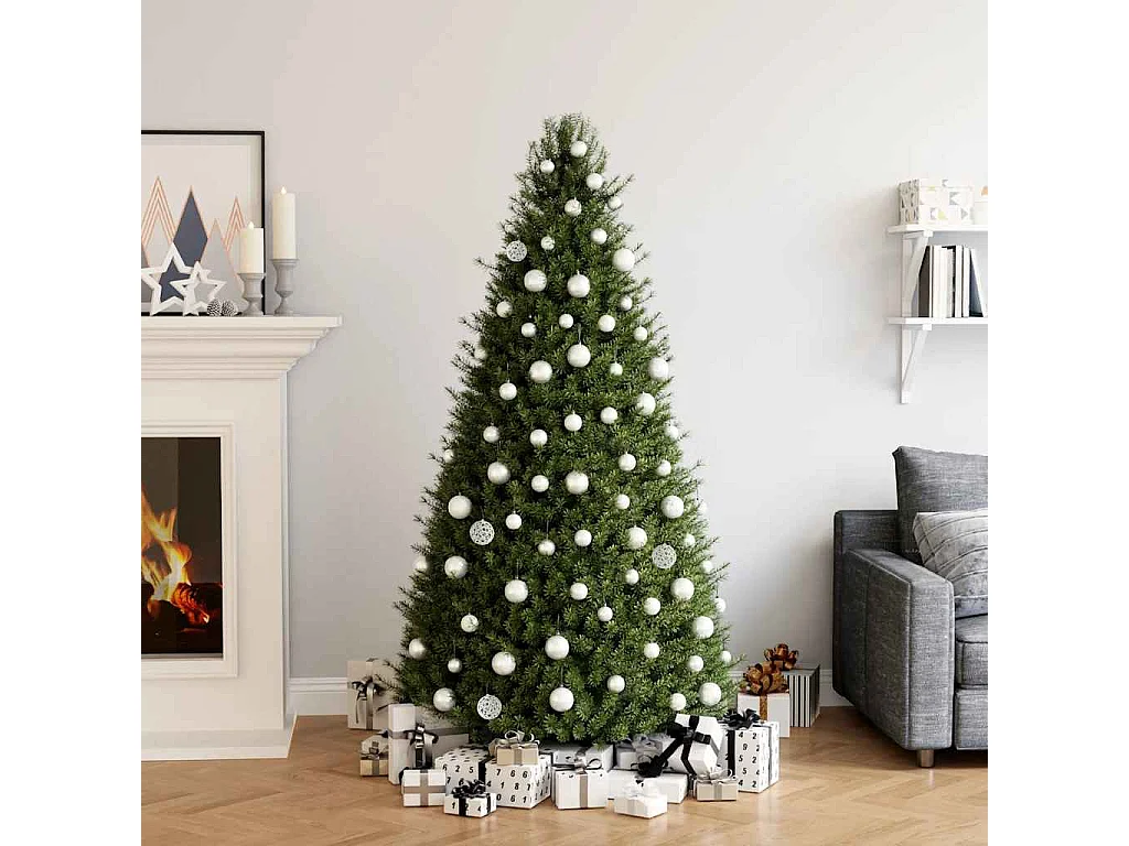 Juego de bolas de Navidad 100 piezas blanco