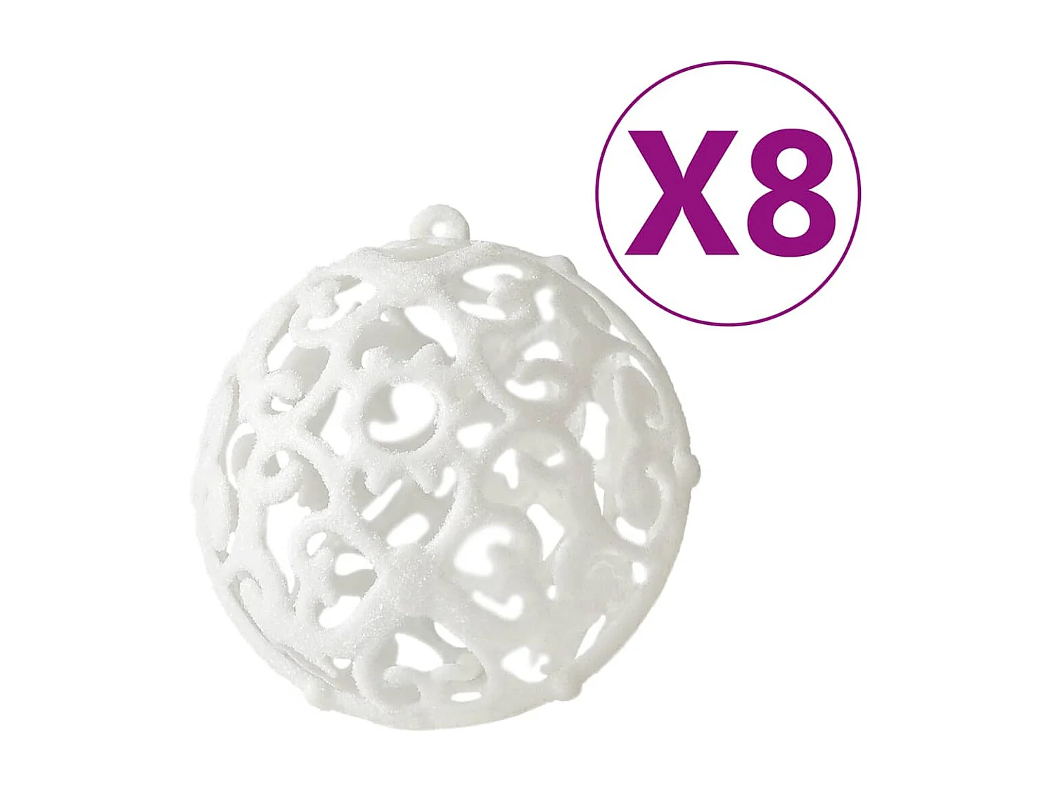 Juego de bolas de Navidad 100 piezas blanco