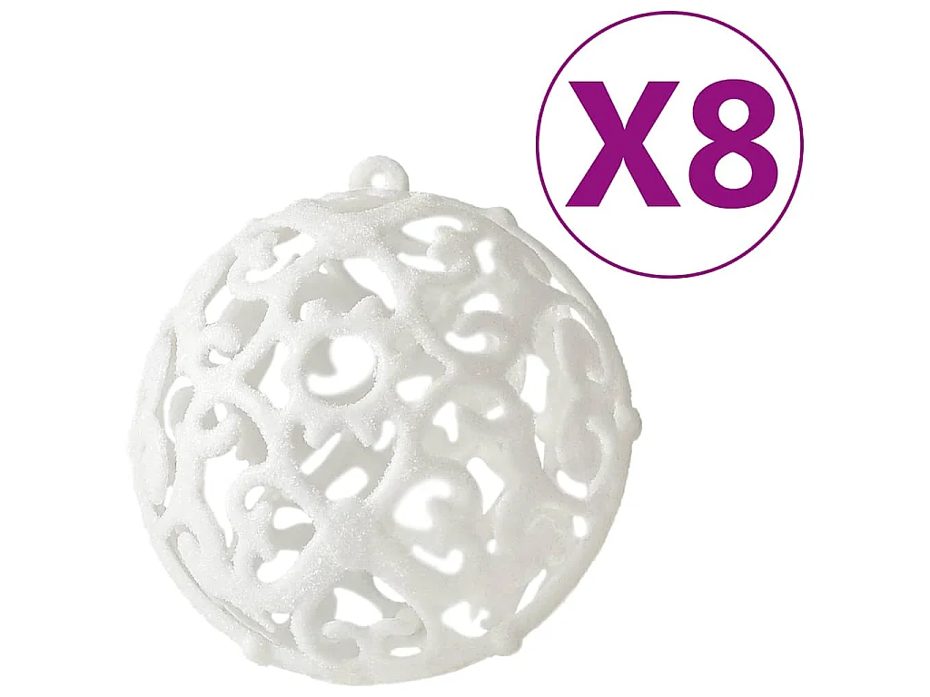 Ensemble de boules de Noël 100 pcs Blanc