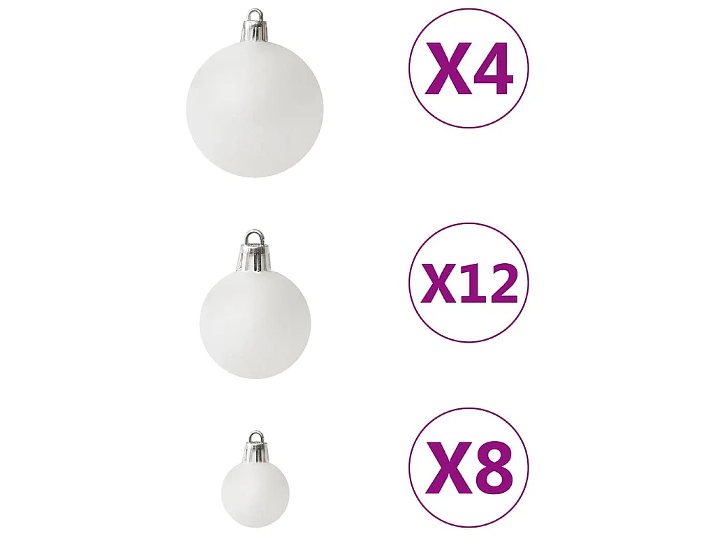 Ensemble de boules de Noël 100 pcs Blanc