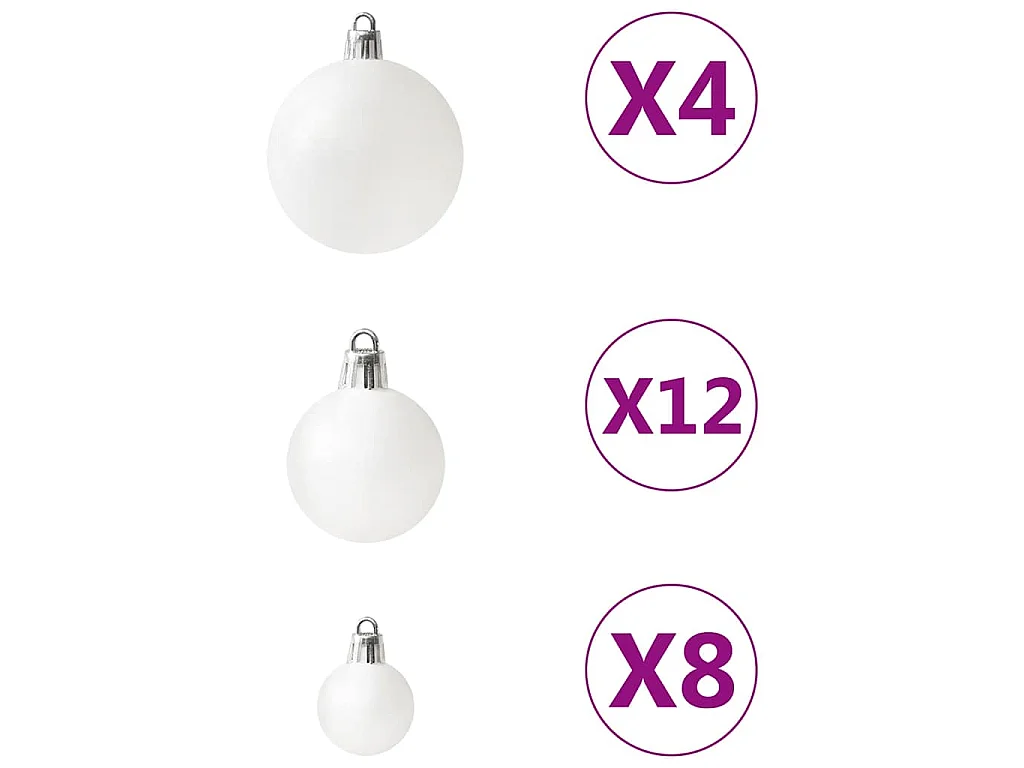 Ensemble de boules de Noël 100 pcs Blanc