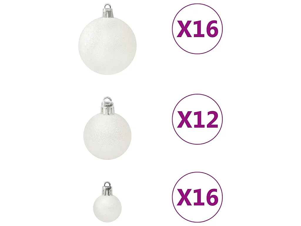 Ensemble de boules de Noël 100 pcs Blanc