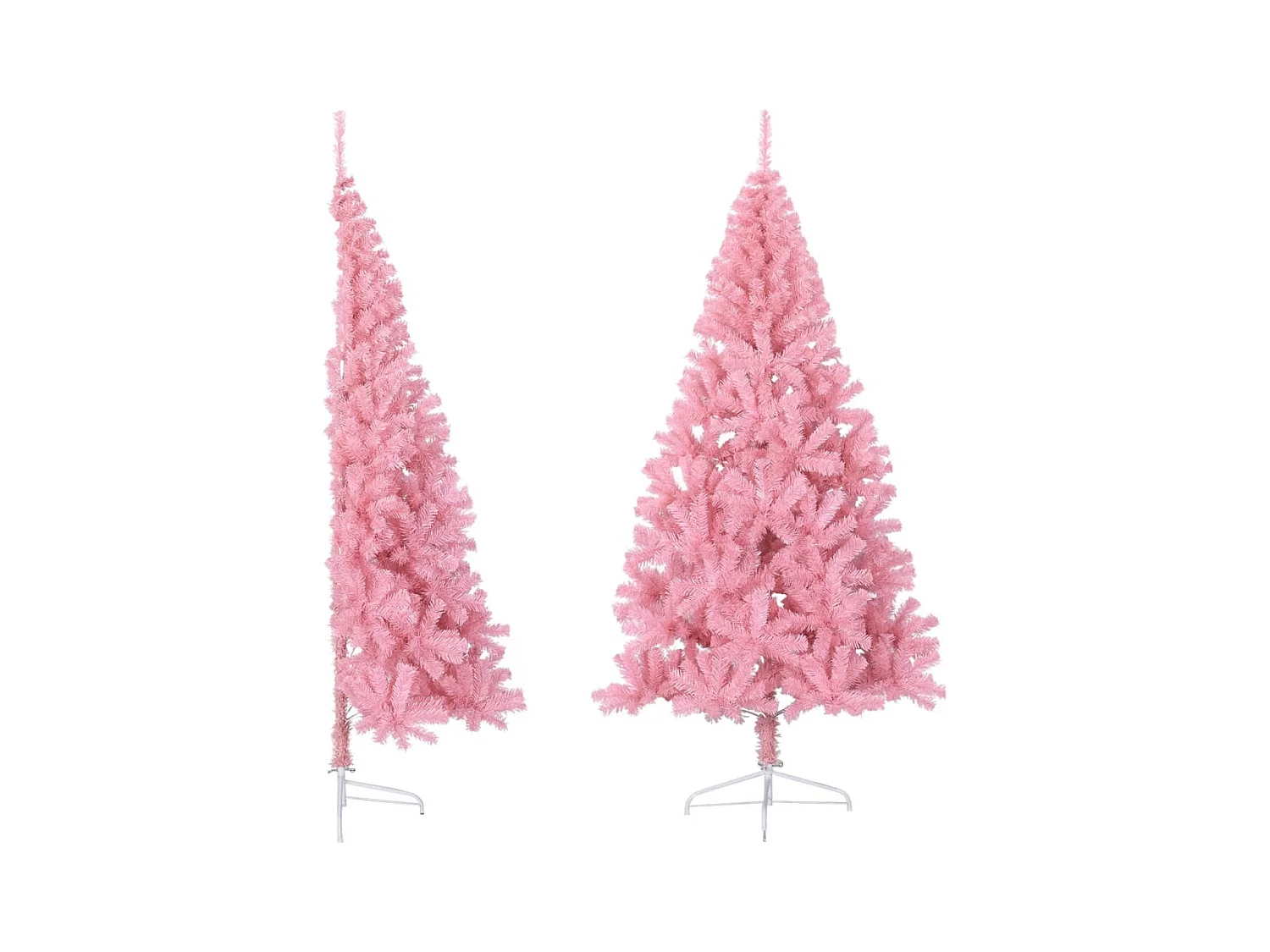 Kunstkerstboom met standaard half 210 cm PVC roze
