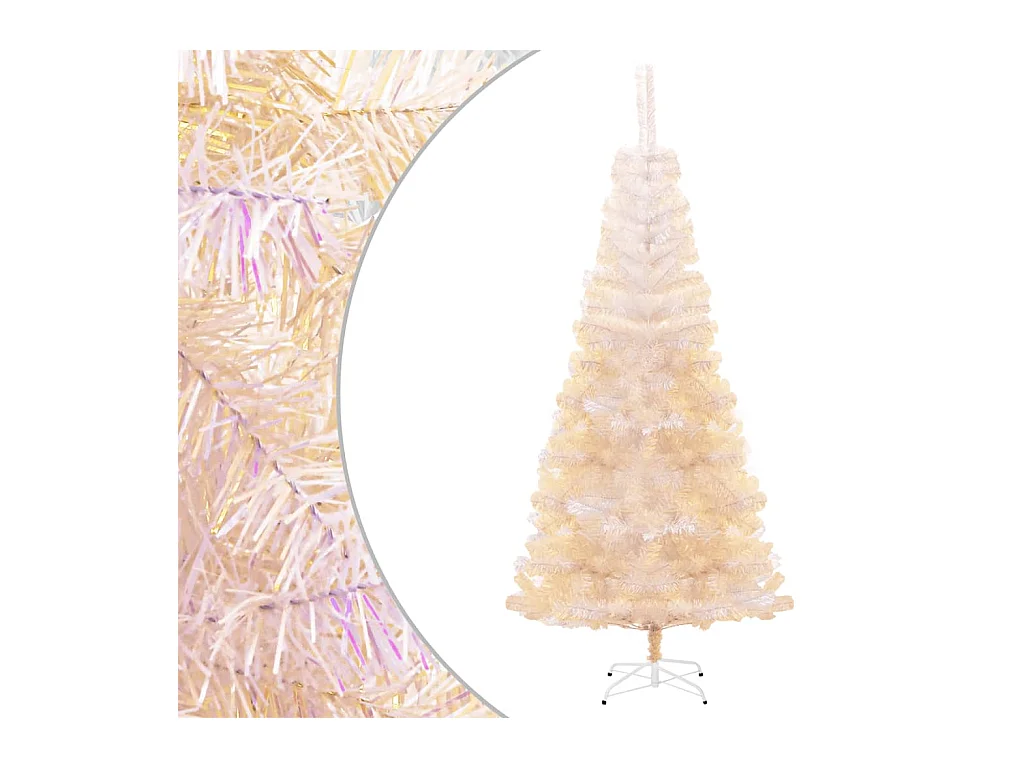 Kunstkerstboom met iriserende uiteinden 240 cm PVC wit