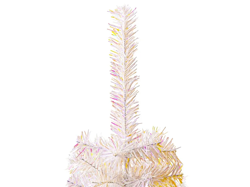 Árbol Navidad artificial puntas iridiscentes PVC blanco 240 cm