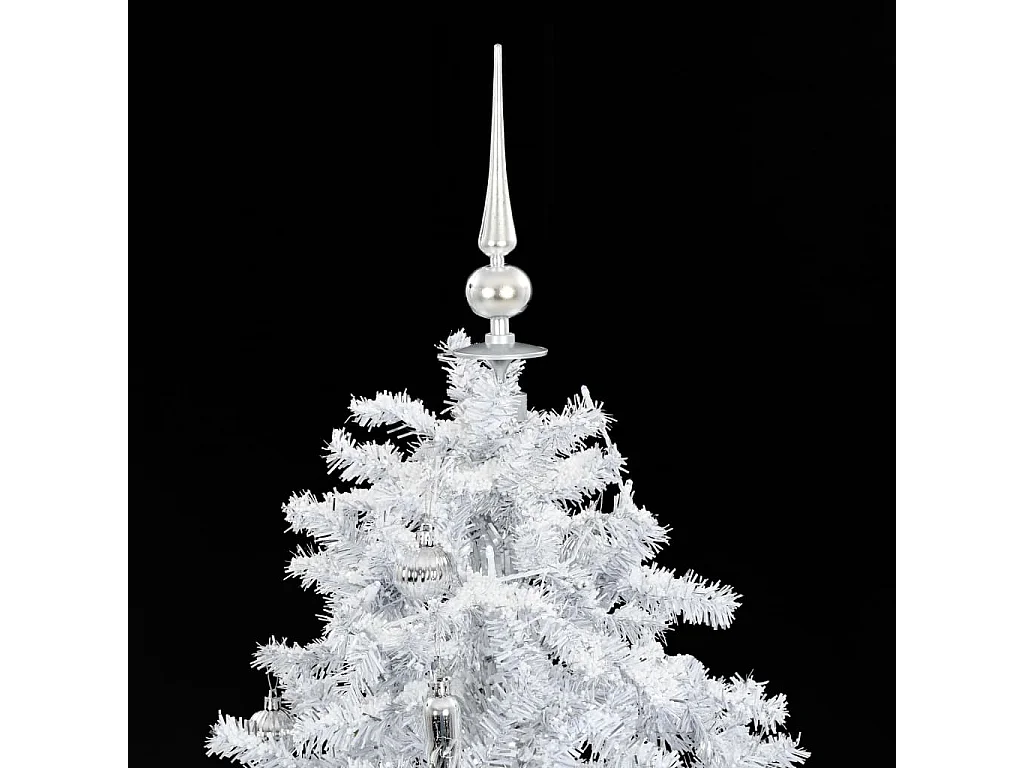 Arbre de Noël neigeux avec base de parapluie Blanc 140 cm
