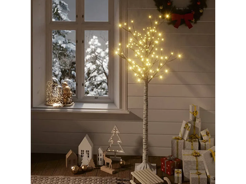 Árvore de Natal 140 LEDs salgueiro int./ext. 1,5m branco quente