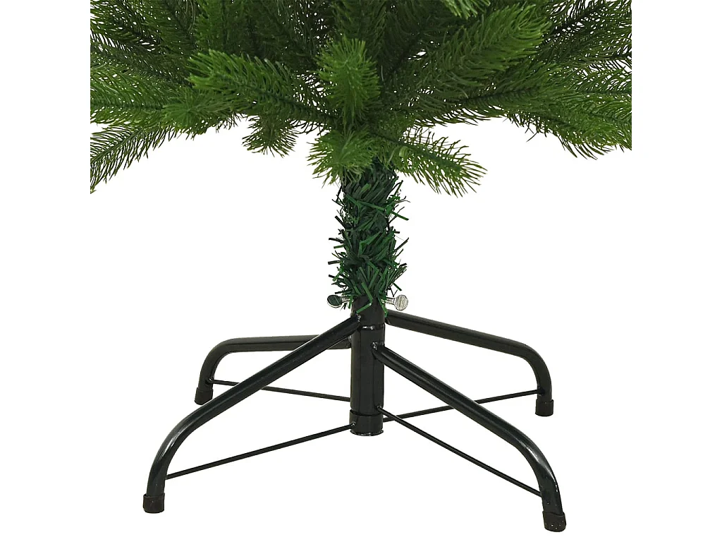 Árvore de Natal artificial fina com suporte PE 210 cm