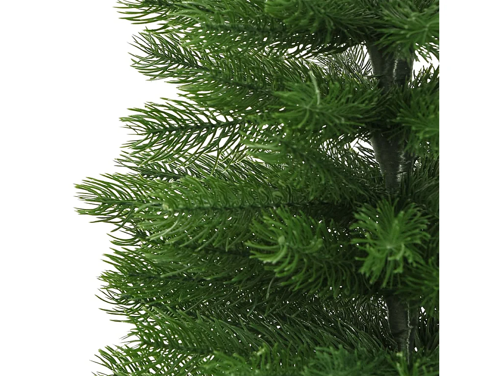 Árvore de Natal artificial fina com suporte PE 210 cm