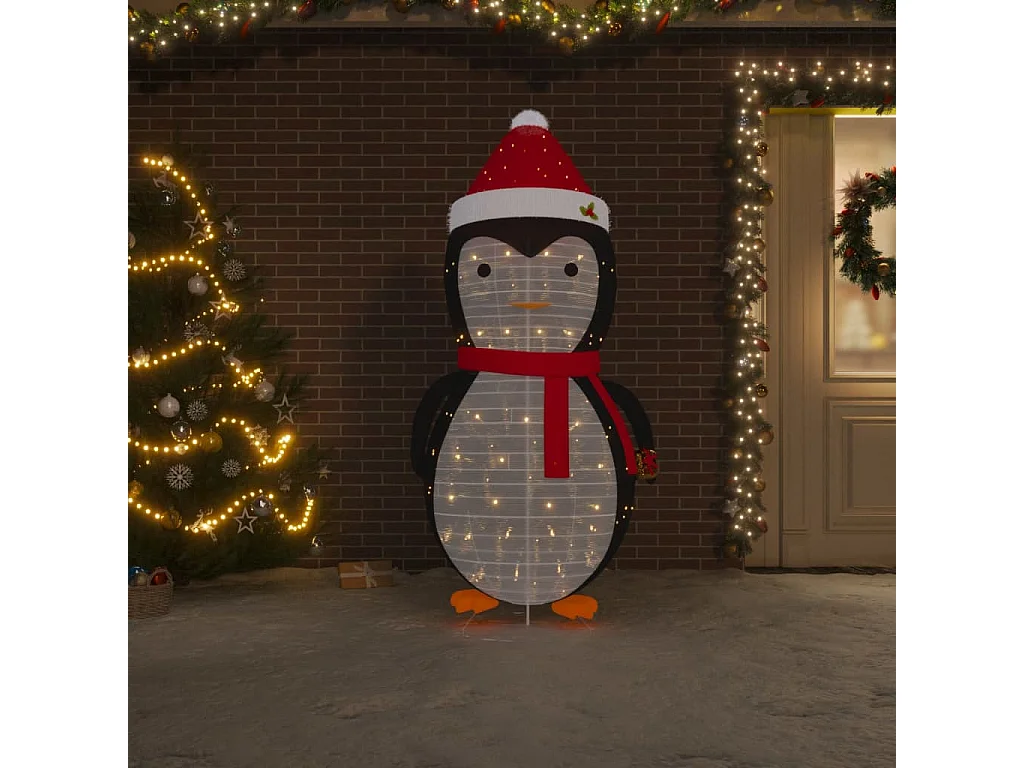 Décoration de Noël pingouin à LED Tissu de luxe 180 cm