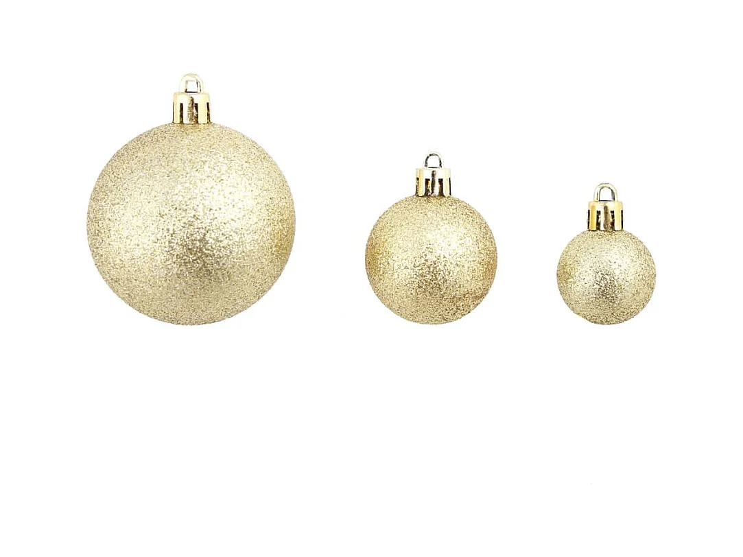 Ensemble de boules de Noël 100 pcs 3/4/6 cm Doré