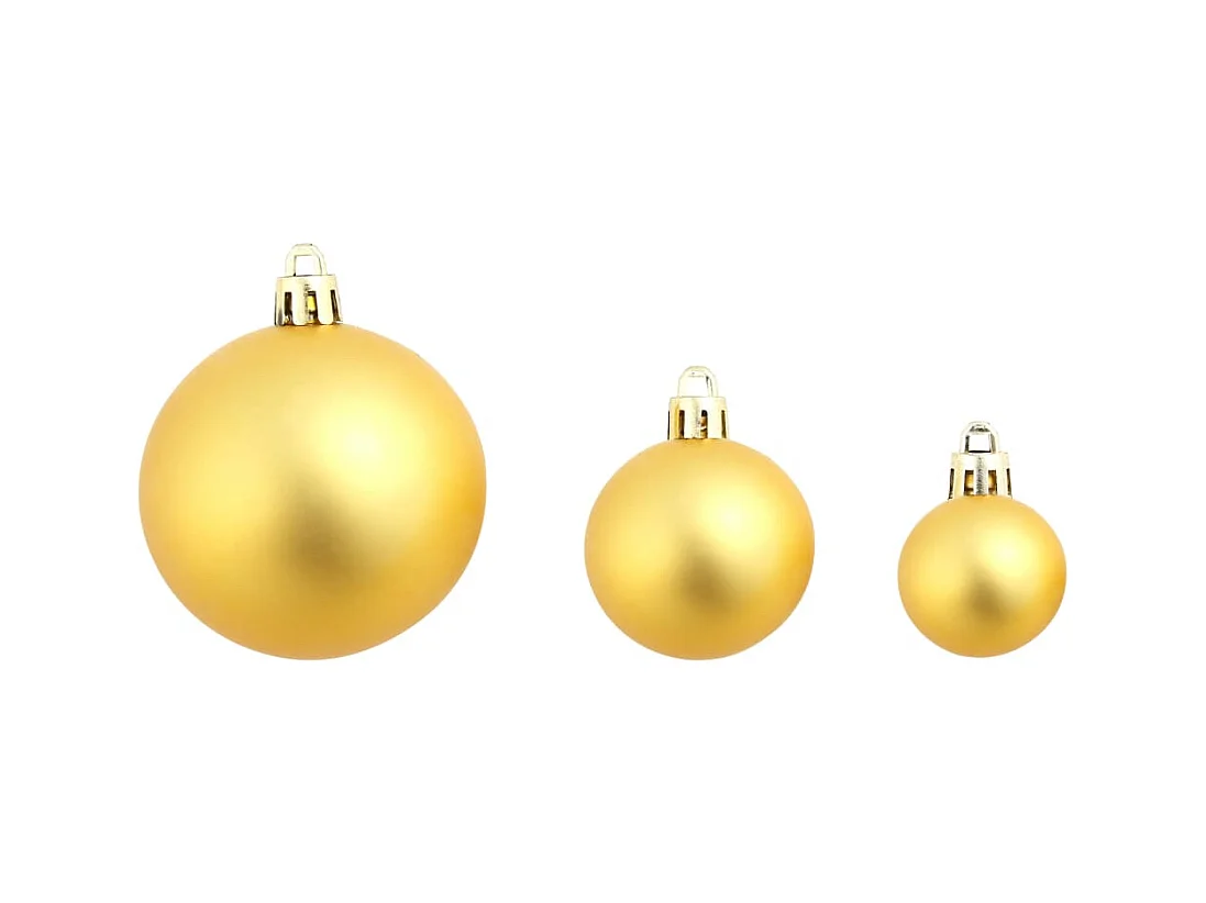 Ensemble de boules de Noël 100 pcs 3/4/6 cm Doré