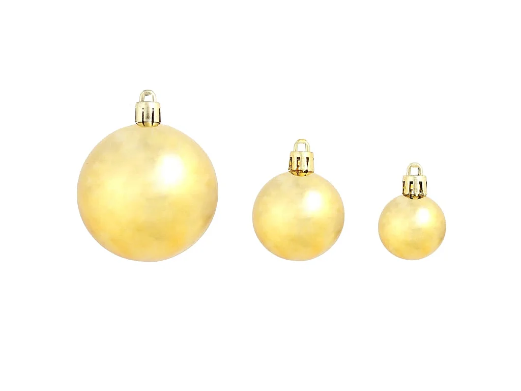 Ensemble de boules de Noël 100 pcs 3/4/6 cm Doré