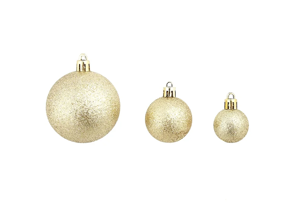 Ensemble de boules de Noël 100 pcs 3/4/6 cm Doré