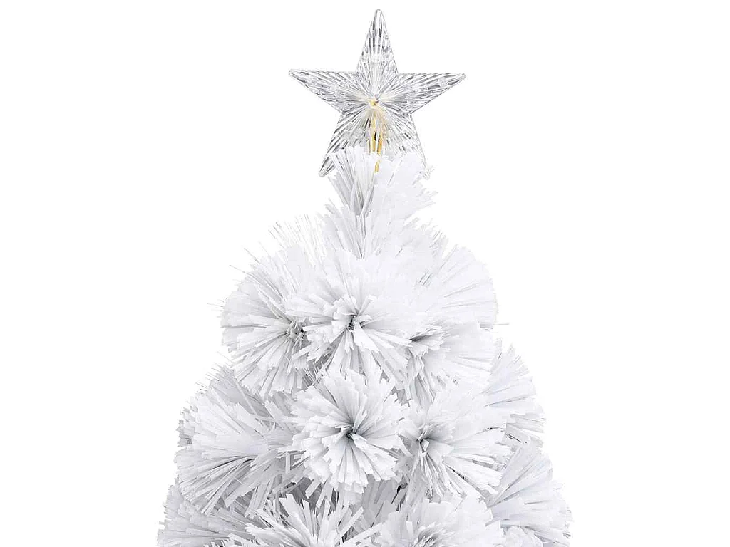 Árbol de Navidad artificial con luces fibra óptica blanco 150cm