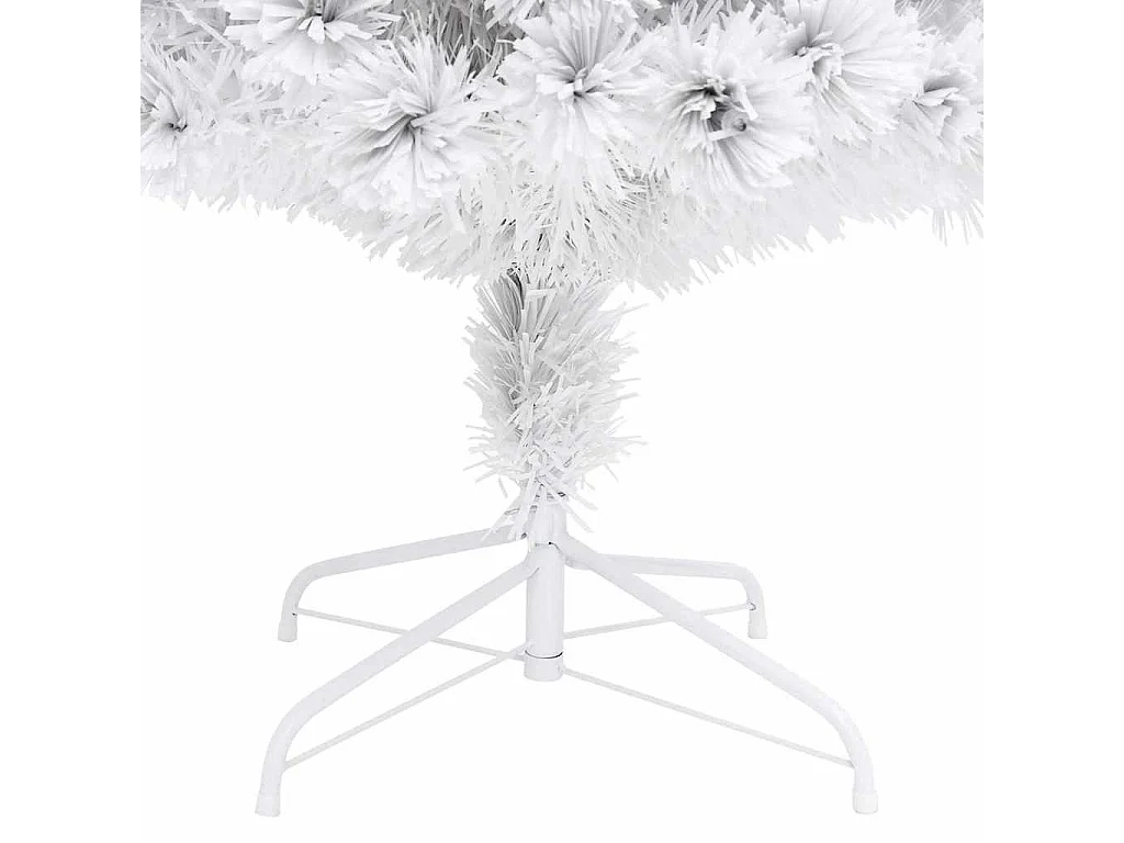 Árbol de Navidad artificial con luces fibra óptica blanco 150cm