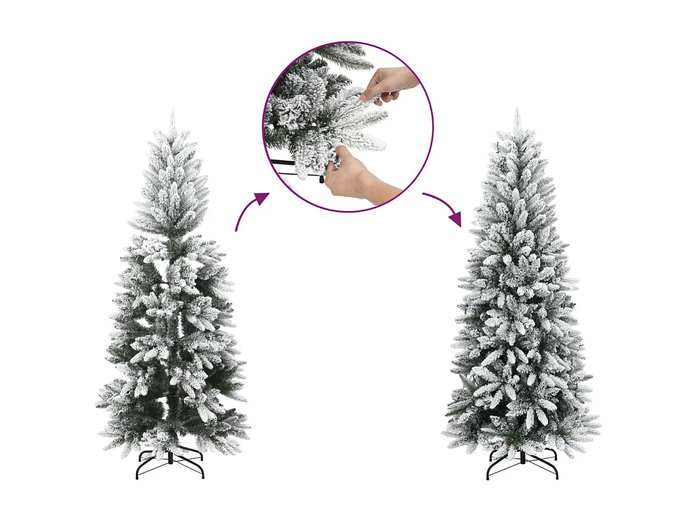 Kerstbomen Warmwit PVC en plastic en staal en PE