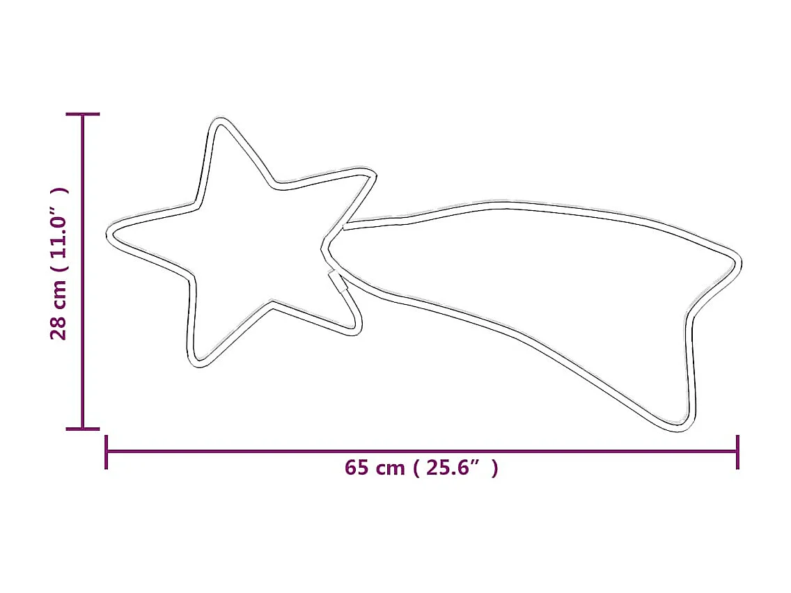 LED-Silhouette Komet 48 LEDs Warmweiß 65x28 cm