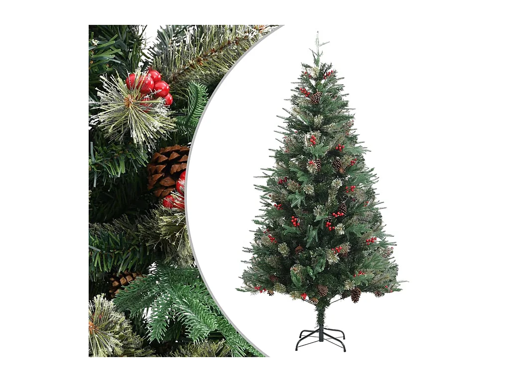 Kerstboom met dennenappels 195 cm PVC en PE groen