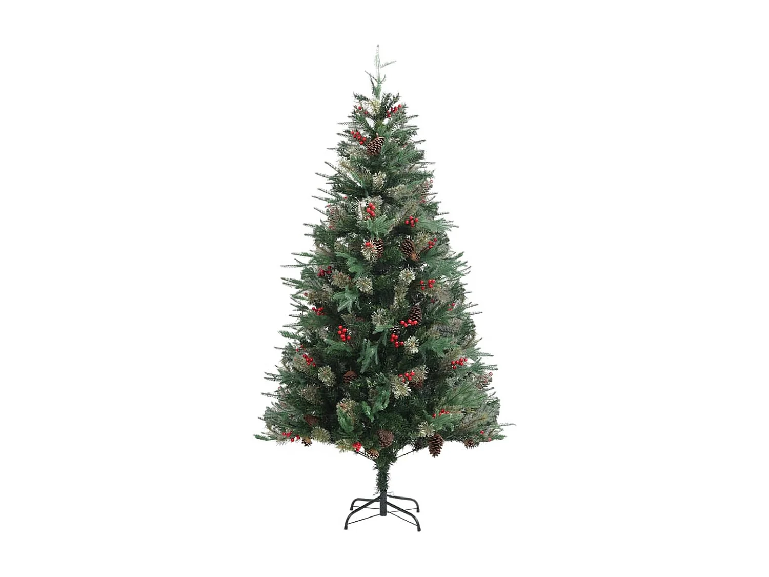 Árvore de Natal com pinhas 195 cm PVC e PE verde