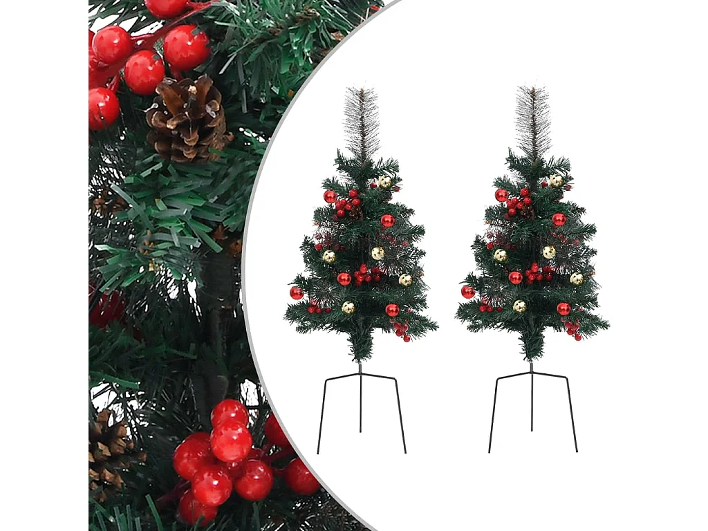 Künstliche Weihnachtsbäume 2 Stk. 76 cm PVC