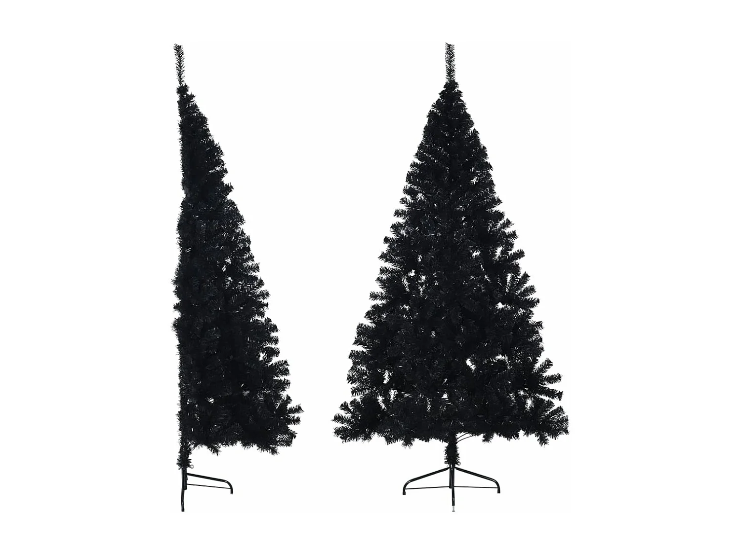 Demi sapin de Noël artificiel avec support Noir 180 cm PVC