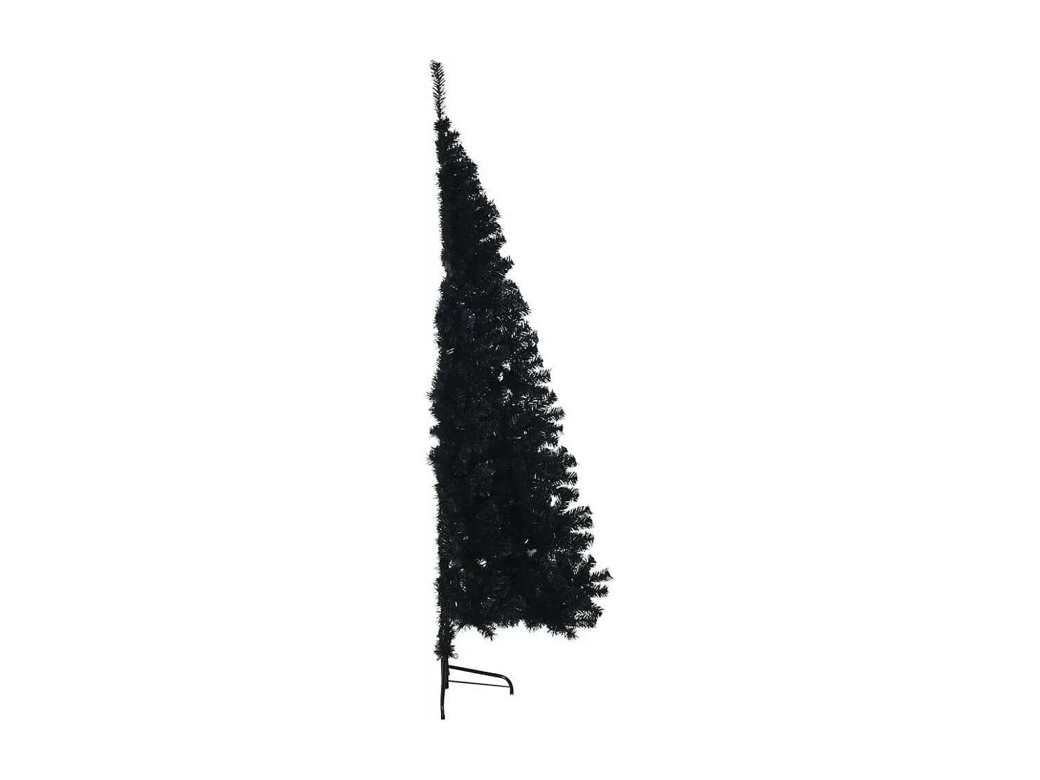 Künstlicher Halb-Weihnachtsbaum mit Ständer Schwarz 180 cm PVC