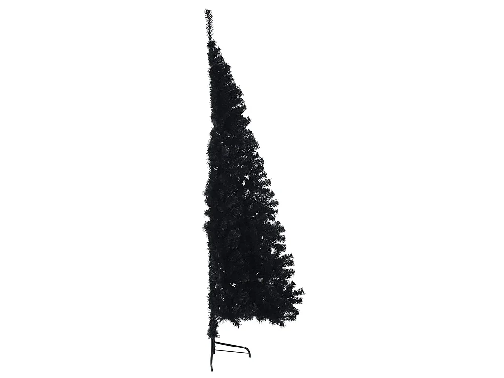 Demi sapin de Noël artificiel avec support Noir 180 cm PVC