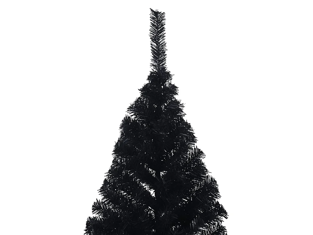 Demi sapin de Noël artificiel avec support Noir 180 cm PVC