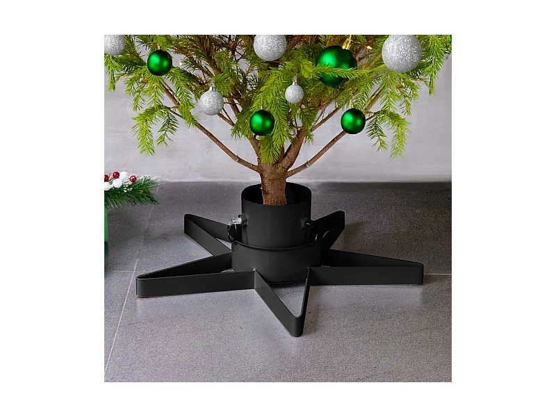 Support de sapin de Noël Noir 47x47x13,5 cm