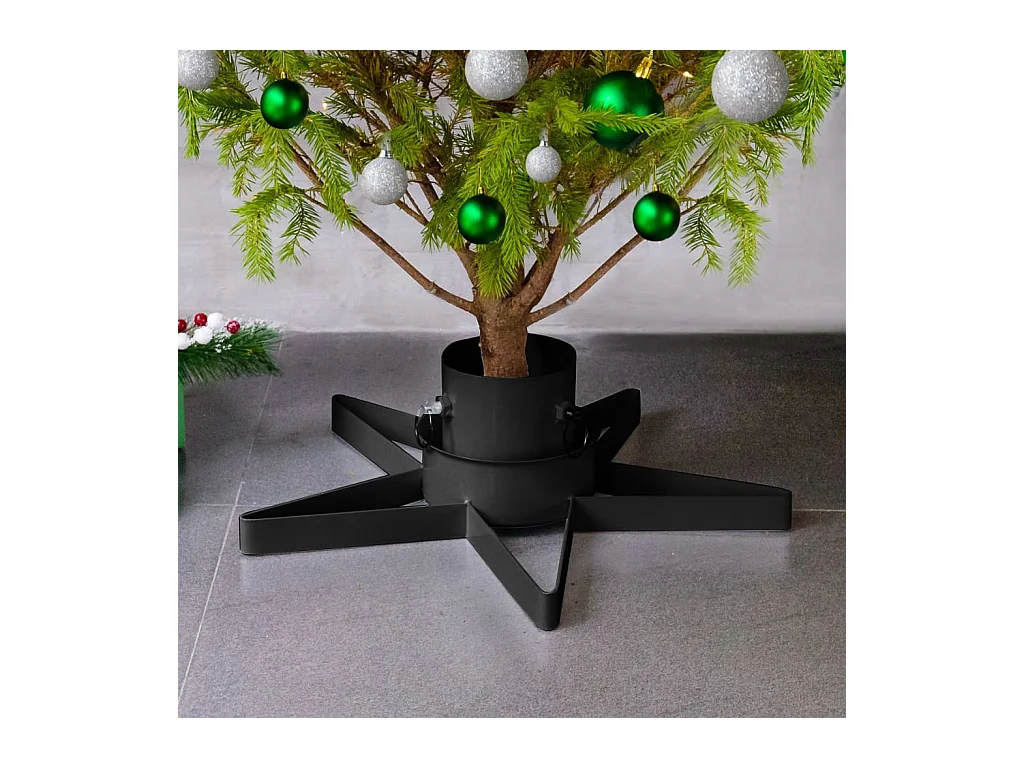 Support de sapin de Noël Noir 47x47x13,5 cm