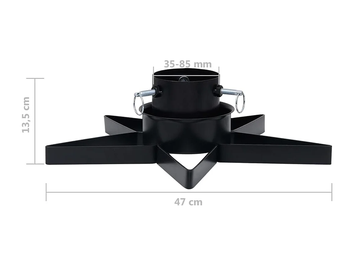 Support de sapin de Noël Noir 47x47x13,5 cm