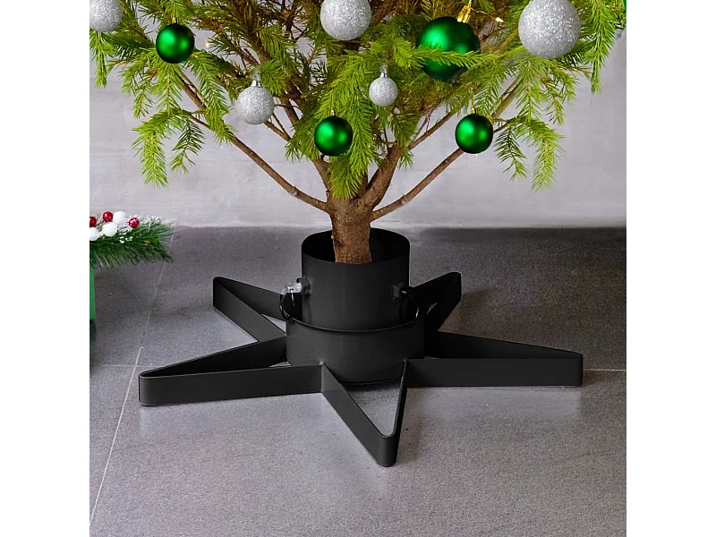 Support de sapin de Noël Noir 47x47x13,5 cm