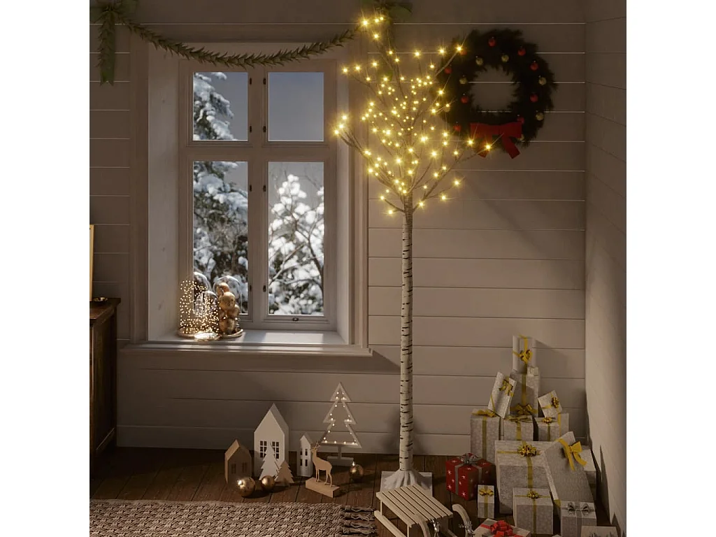 Árvore de Natal 180 LEDs salgueiro int./ext. 1,8m branco quente