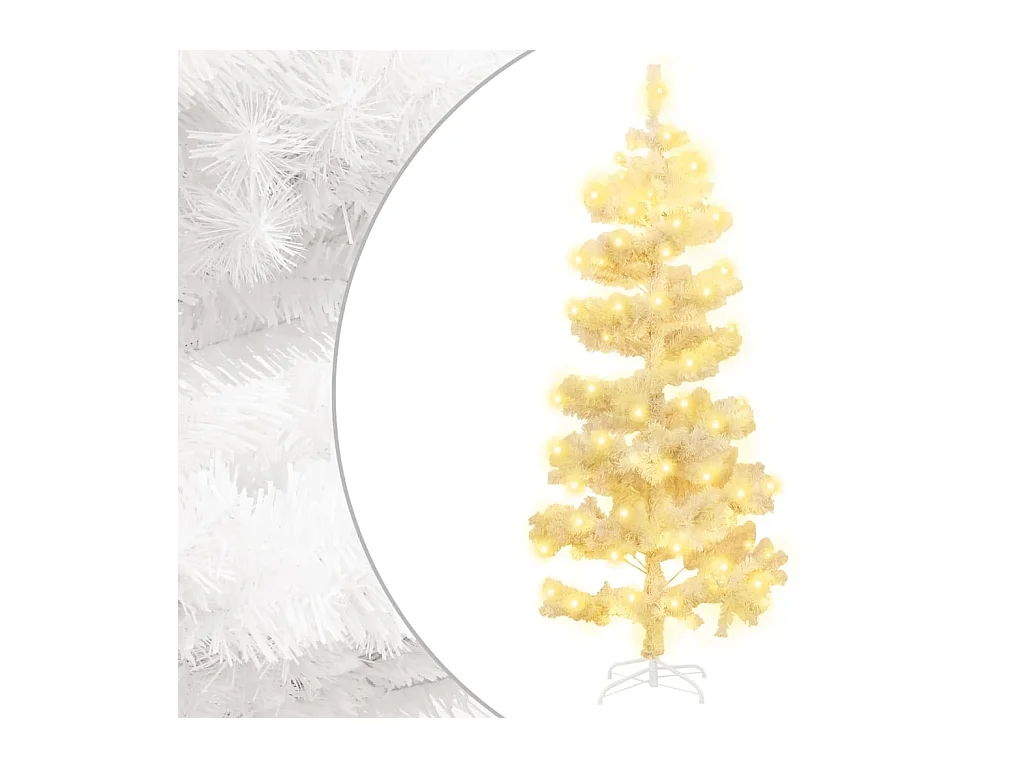 Kunstkerstboom met verlichting en standaard 180 cm PVC wit