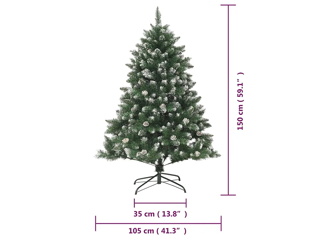 Künstlicher Weihnachtsbaum mit Ständer 150 cm PVC