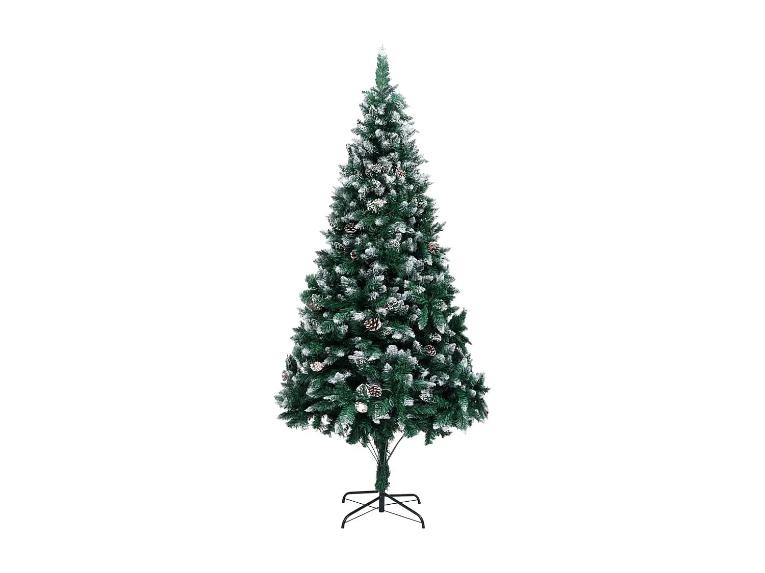 Árbol de Navidad artificial con piñas y nieve blanca 240 cm