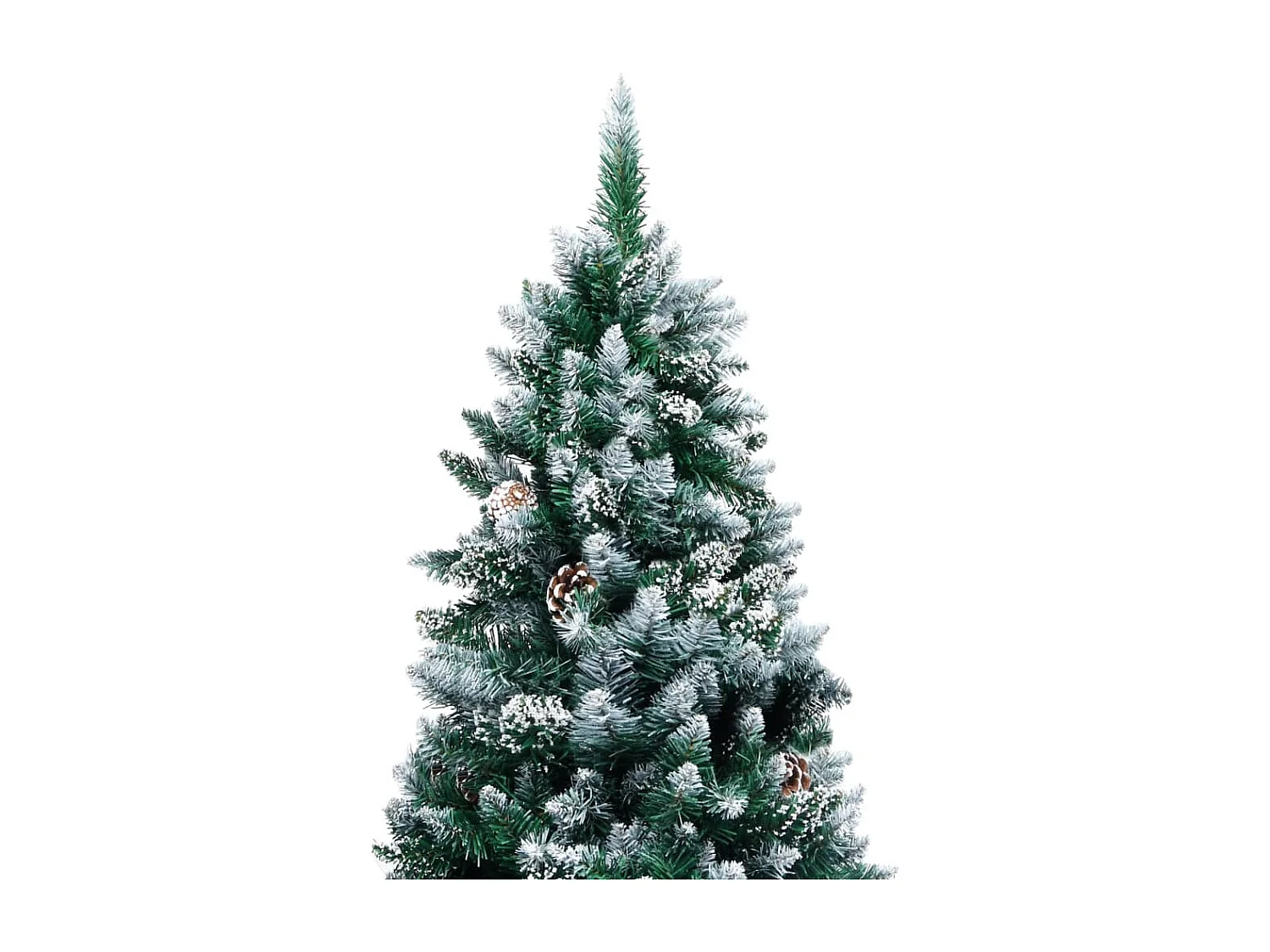 Árbol de Navidad artificial con piñas y nieve blanca 240 cm