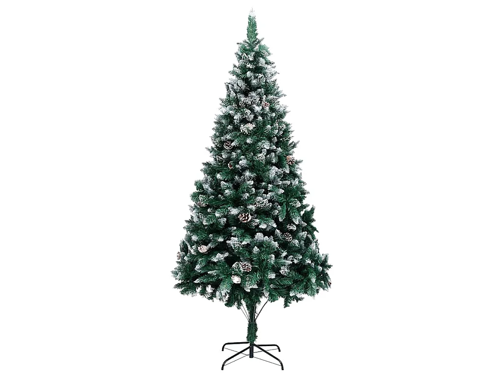 Árvore de Natal artificial com pinhas e neve branca 240 cm