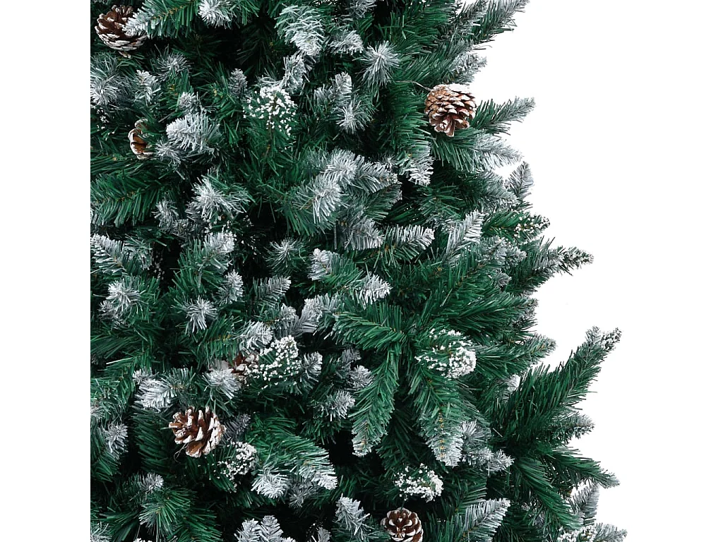 Árvore de Natal artificial com pinhas e neve branca 240 cm