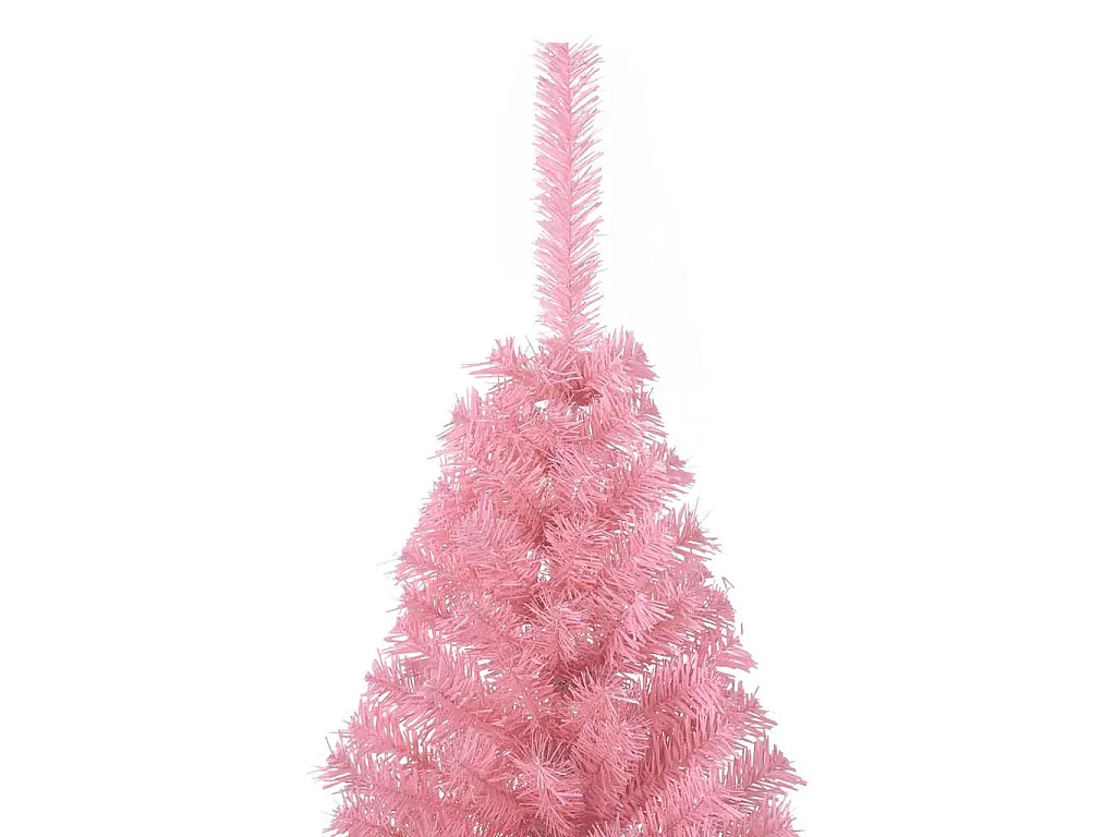 Albero di Natale Artificiale a Metà con Supporto Rosa 120cm PVC