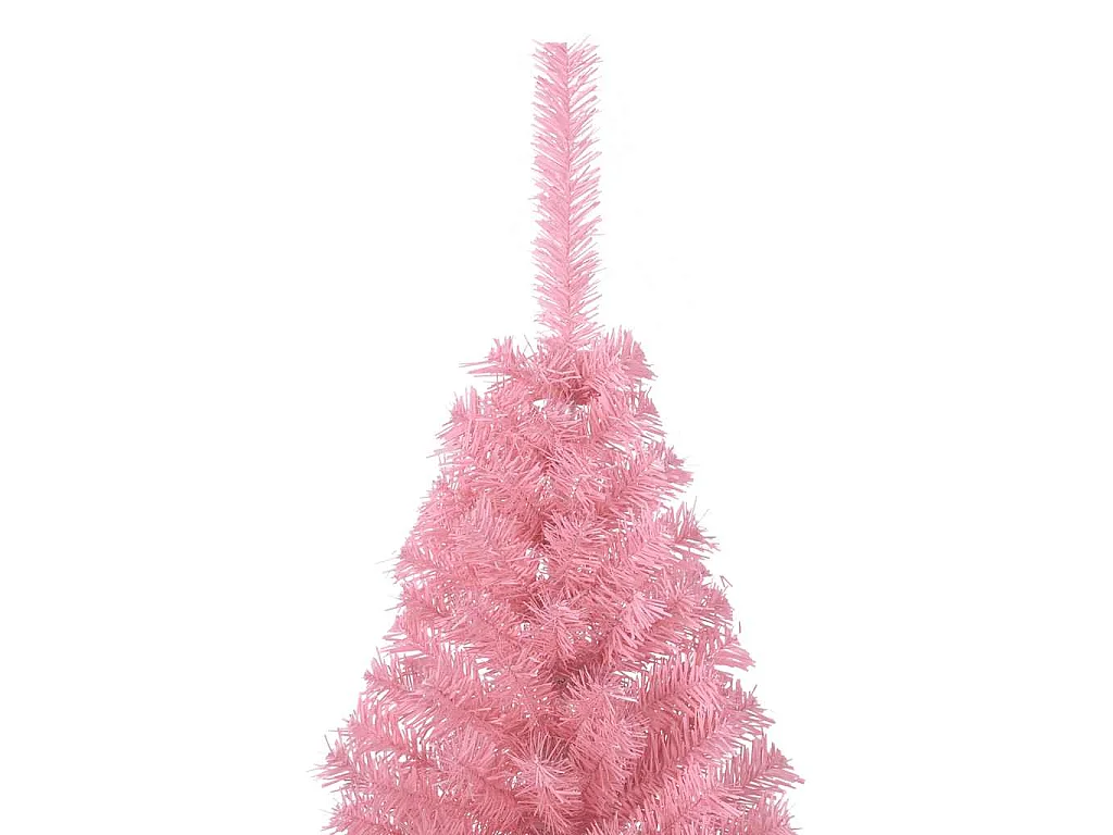 Albero di Natale Artificiale a Metà con Supporto Rosa 120cm PVC
